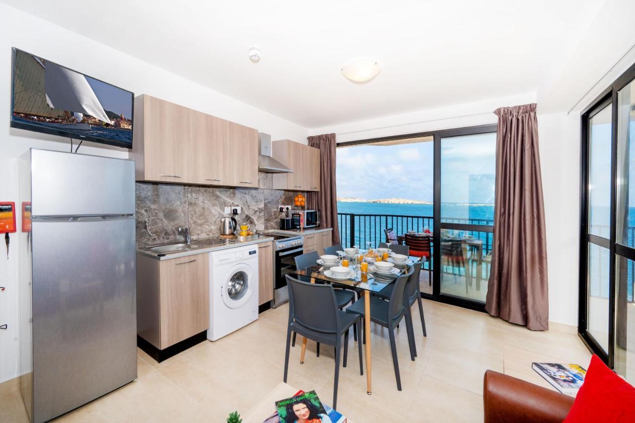 סיינט פול ביי Islet Promenade Seafront Apartment With Large Corner Terrace By Getawaysmalta מראה חיצוני תמונה