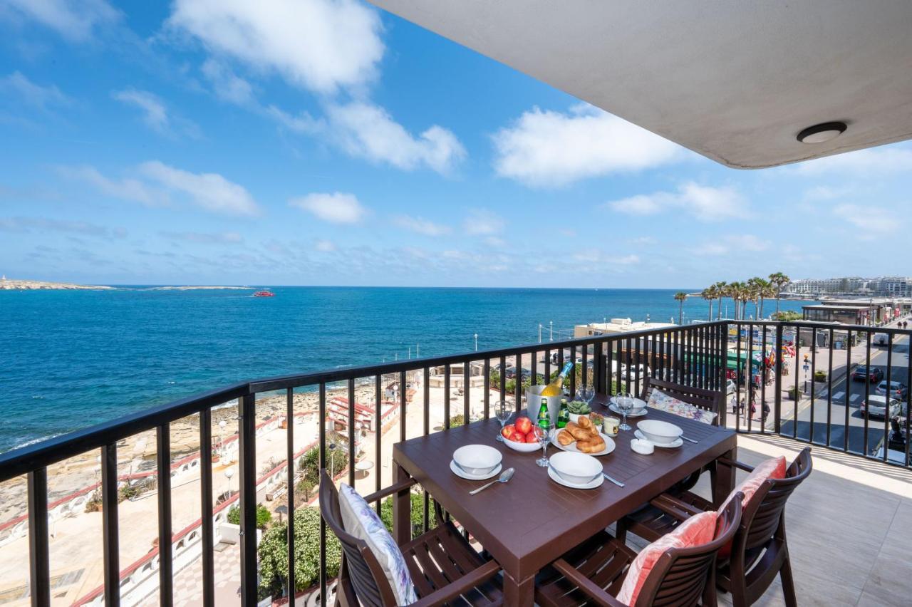 סיינט פול ביי Islet Promenade Seafront Apartment With Large Corner Terrace By Getawaysmalta מראה חיצוני תמונה